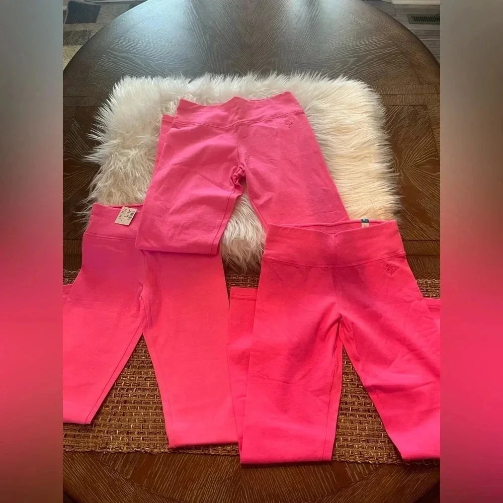 Justice girls hot pink leggings bundle of 3‎
